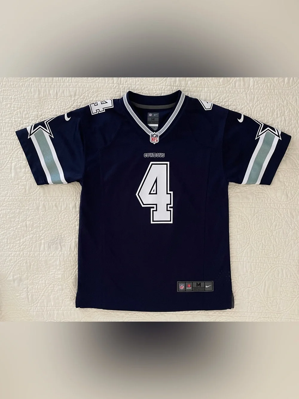 Nike NFL Youth #4 Dak Prescott Dallas Cowboys Game Jersey On Field Youth Size M